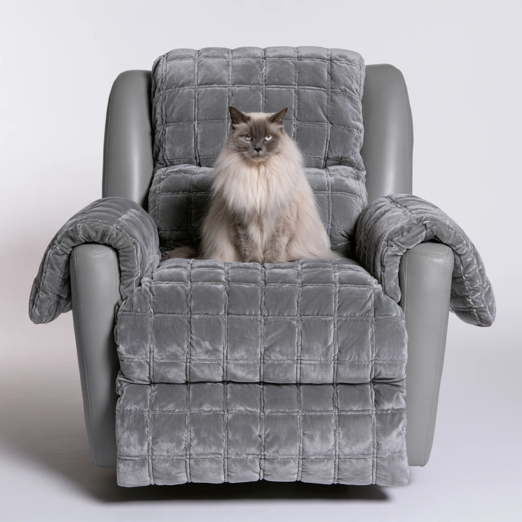 Gepolsterter Relaxsessel, mit Lederbezug, Farbe: grau