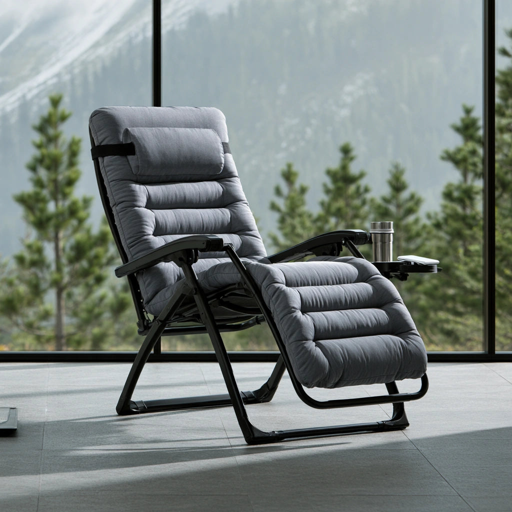 Zero-Gravity-Relaxsessel, mit Stoffbezug, Farbe: grau und schwarz