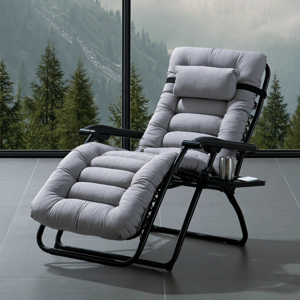 Zero-Gravity-Relaxsessel, mit Stoffbezug, Farbe: grau und schwarz